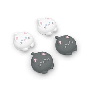 PlayVital Joystick Caps for Nintendo Switch, Thumbstick Caps for Switch Lite, Analog Cover for OLED Joycon Thumb Grips - Cutie Kitty