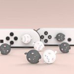 PlayVital Joystick Caps for Nintendo Switch, Thumbstick Caps for Switch Lite, Analog Cover for OLED Joycon Thumb Grips - Cutie Kitty