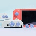 GeekShare Cute Cross D-Pad Button Caps Silicone Thumb Grips Set, ABXY Key Buttons Sticker Joystick Cover Caps Compatible with Switch/OLED - Happy Planet
