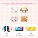 GeekShare 4PCS Switch Thumb Grip Caps,Kawaii Thumbstick Caps,Soft Silicone Joystick Cover Compatible with Switch/OLED/Switch Lite - Mikko Sweet Thoughts