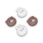 PlayVital Joystick Caps for Nintendo Switch, Thumbstick Grips for Switch Lite, Analog Cover for OLED Joycon Thumb Grip Caps - Chubby Bear & Smiley Bunny