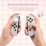 GeekShare 4PCS Switch Thumb Grip Caps,Kawaii Thumbstick Caps,Soft Silicone Joystick Cover Compatible with Switch/OLED/Switch Lite - Mikko Sweet Thoughts