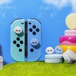 JINGDU Thumb Grip Caps for Nintendo Switch Joy-Con, Cute Silicone Joystick Cap Covers Accessories Compatible with Switch/OLED/Lite JoyController, 4PCS Cloud