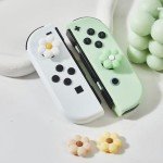 Thumb Grip Caps Compatible with Nintendo Switch, Cozy Daisy Jostick Caps for Nintendo Switch Lite/OLED, Floral Silicone Joycon Grips Cover Switch Accessories-4PCS Sage Green/White Cozy Gaming (Daisy)