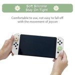 Thumb Grip Caps Compatible with Nintendo Switch, Cozy Daisy Jostick Caps for Nintendo Switch Lite/OLED, Floral Silicone Joycon Grips Cover Switch Accessories-4PCS Sage Green/White Cozy Gaming (Daisy)
