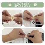 Thumb Grip Caps Compatible with Nintendo Switch, Cozy Daisy Jostick Caps for Nintendo Switch Lite/OLED, Floral Silicone Joycon Grips Cover Switch Accessories-4PCS Sage Green/White Cozy Gaming (Daisy)