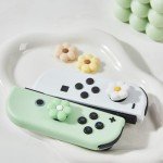 Thumb Grip Caps Compatible with Nintendo Switch, Cozy Daisy Jostick Caps for Nintendo Switch Lite/OLED, Floral Silicone Joycon Grips Cover Switch Accessories-4PCS Sage Green/White Cozy Gaming (Daisy)