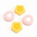 GeekShare Cute Silicone Joy Con Thumb Grip Caps, Joystick Cover Compatible with Switch/OLED/Switch Lite,4PCS - Cream Heart
