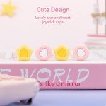 GeekShare Cute Silicone Joy Con Thumb Grip Caps, Joystick Cover Compatible with Switch/OLED/Switch Lite,4PCS - Cream Heart