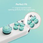 GeekShare Silicone Cross D-Pad Button Caps Set Joystick Cover - ABXY Key Buttons Sticker Compatible with Switch/OLED Joy Con - Frog & Axolotl