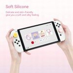 GeekShare Cute Silicone Joy Con Thumb Grip Caps, Joystick Cover Compatible with Switch/OLED/Switch Lite,4PCS - Cream Heart