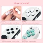 GeekShare Silicone Cross D-Pad Button Caps Set Joystick Cover - ABXY Key Buttons Sticker Compatible with Switch/OLED Joy Con - Frog & Axolotl