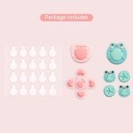 GeekShare Silicone Cross D-Pad Button Caps Set Joystick Cover - ABXY Key Buttons Sticker Compatible with Switch/OLED Joy Con - Frog & Axolotl