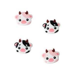 StickieTech Switch Joycon Thumb Grip Caps, Soft Cute Silicone Joystick Cover Compatible with Nintendo Switch/OLED/Switch Lite, Analog Stick Grips Button Covers for Switch, 4PC Set (Pink & Black)