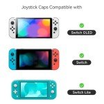 GeekShare Thumb Grip Caps,4PCS Anti-Slip Thumbstick Cover Soft Silicone Analog Stick Cover,Cute Poached Egg Toast Joystick Caps Compatible with Switch/OLED Switch Lite - Breakfast Theme