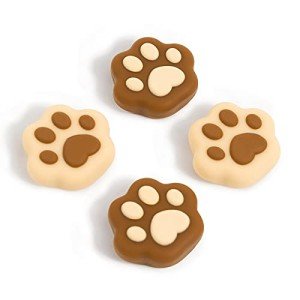 GeekShare 4PCS Cat Paw Shape Thumb Grip Caps,Soft Silicone Joystick Cover Compatible with Switch/OLED/Switch Lite (Milk Tea Brown)