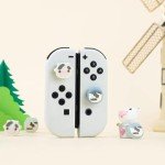GeekShare Cute Silicone Joy Con Thumb Grip Caps, Joystick Cover Compatible with Switch/OLED/Switch Lite,4PCS - Dairy Cow