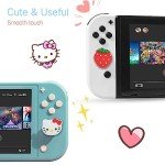 PERFECTSIGHT Switch Thumb Grips Caps, Cute Kitty Joystick Caps for Nintendo Switch Lite/OLED 4 PCS Thumbstick Cover, Analog Stick Button Cover for NS Joycon Controller Accessories,Strawberry