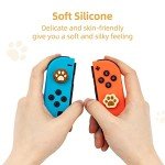 GeekShare 4PCS Cat Paw Shape Thumb Grip Caps,Soft Silicone Joystick Cover Compatible with Switch/OLED/Switch Lite (Milk Tea Brown)