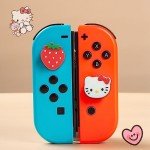 PERFECTSIGHT Switch Thumb Grips Caps, Cute Kitty Joystick Caps for Nintendo Switch Lite/OLED 4 PCS Thumbstick Cover, Analog Stick Button Cover for NS Joycon Controller Accessories,Strawberry