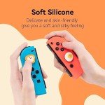 GeekShare Thumb Grip Caps,4PCS Anti-Slip Thumbstick Cover Soft Silicone Analog Stick Cover,Cute Poached Egg Toast Joystick Caps Compatible with Switch/OLED Switch Lite - Breakfast Theme
