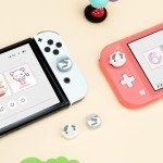 GeekShare Cute Silicone Joy Con Thumb Grip Caps, Joystick Cover Compatible with Switch/OLED/Switch Lite,4PCS - Dairy Cow