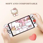 PERFECTSIGHT Switch Thumb Grips Caps, Cute Kitty Joystick Caps for Nintendo Switch Lite/OLED 4 PCS Thumbstick Cover, Analog Stick Button Cover for NS Joycon Controller Accessories,Strawberry