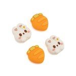 GeekShare Cute Silicone Joycon Thumb Grip Caps, Joystick Cover Compatible with Switch/OLED/Switch Lite, 4PCS - Rabbit & Carrot