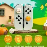 GeekShare Cute Silicone Joycon Thumb Grip Caps, Joystick Cover Compatible with Switch/OLED/Switch Lite, 4PCS - Rabbit & Carrot