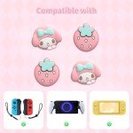 Kuitmor Switch Joy Con Thumb Grip Caps,4PCS Soft Silicone Joystick Cover,Cute Analog Stick Cap Compatible with Switch/OLED/Lite