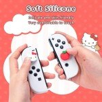 Kuitmor Cute Silicone Joystick Thumb Grip Caps,Joy Con Cover Compatible with Switch/OLED/Switch Lite,4PCS - Cat