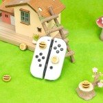 GeekShare Cute Silicone Joy Con Thumb Grip Caps, Joystick Cover Compatible with Switch/OLED/Switch Lite,4PCS - Sunflower & Bee