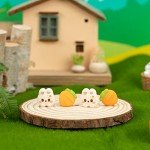 GeekShare Cute Silicone Joycon Thumb Grip Caps, Joystick Cover Compatible with Switch/OLED/Switch Lite, 4PCS - Rabbit & Carrot