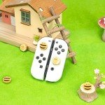 GeekShare Cute Silicone Joy Con Thumb Grip Caps, Joystick Cover Compatible with Switch/OLED/Switch Lite,4PCS - Sunflower & Bee