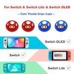 Thumb Grip Caps for Nintendo Switch/OLED/Switch Lite, 4 Pcs Caps for Nintendo Switch Joystick Covers Kawaii Accessories Switch Thumb Caps - Blue&Red