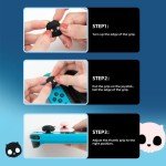 GeekShare Cute Silicone Joycon Thumb Grip Caps, Joystick Cover Compatible with Nintendo Switch / OLED / Switch Lite,4PCS -- Skull (Black & White)
