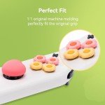 GeekShare Cross D-Pad Button Caps Thumb Grips Set,Silicone ABXY Key Buttons Sticker Compatible with Switch/OLED Joy Con (Pink & Yellow)