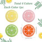 GORGECRAFT 4 Colors Silicone Joycon Thumb Grip Caps Cute Kawaii Soft Round Lemon Thumbstick Joystick Rocker Button Cover Replacement Compatible with Switch 1.7x1.7cm