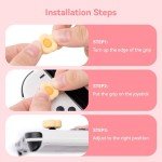 GeekShare Cross D-Pad Button Caps Thumb Grips Set,Silicone ABXY Key Buttons Sticker Compatible with Switch/OLED Joy Con (Pink & Yellow)