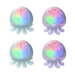 PlayVital Cute Universal Illuminated LED Thumbstick Grips for ps5, for ps4, Joystick Caps for Xbox Series X/S, for Xbox One, Switch Pro Controllers, Joystick Protection - Jellyfish Purple & Blue