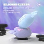 PlayVital Cute Universal Illuminated LED Thumbstick Grips for ps5, for ps4, Joystick Caps for Xbox Series X/S, for Xbox One, Switch Pro Controllers, Joystick Protection - Jellyfish Purple & Blue