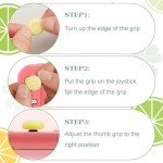 GORGECRAFT 4 Colors Silicone Joycon Thumb Grip Caps Cute Kawaii Soft Round Lemon Thumbstick Joystick Rocker Button Cover Replacement Compatible with Switch 1.7x1.7cm