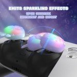 PlayVital Cute Universal Illuminated LED Thumbstick Grips for ps5, for ps4, Joystick Caps for Xbox Series X/S, for Xbox One, Switch Pro Controllers, Joystick Protection - Jellyfish Purple & Blue