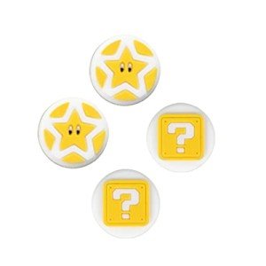 PERFECTSIGHT Cute Switch Thumb Grip Caps Compatible with Nintendo OLED/Lite Console, Kawaii Soft Skin Silicone 3D Analog Stick Button Cover for NS Joycon Controller, 4PCS Joystick Cap (Question Block)