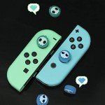 GeekShare 4PCS Cute Ghost Theme Thumb Grip Caps,Soft Silicone Joystick Cover Compatible with Switch/OLED/Switch Lite Only - Blue Phantom