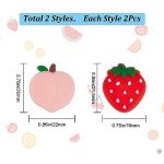 GORGECRAFT 4Pcs Peach Strawberry Thumb Grips Fruit Soft Silicon Joystick Button Caps Analog Joy Stick Cover Compatible with Switch OLED Lite Console for NS Joycon Controller Red Pink