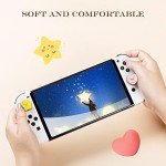 PERFECTSIGHT Switch Thumb Grips, Cute Joystick Caps Thumbstick Cover for Nintendo Switch Lite/Switch OLED, 4 PCS Analog Stick Button Cover for NS Joycon Controller Accessories,Star+Heart