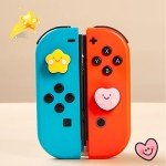 PERFECTSIGHT Switch Thumb Grips, Cute Joystick Caps Thumbstick Cover for Nintendo Switch Lite/Switch OLED, 4 PCS Analog Stick Button Cover for NS Joycon Controller Accessories,Star+Heart