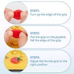 GORGECRAFT 4Pcs Peach Strawberry Thumb Grips Fruit Soft Silicon Joystick Button Caps Analog Joy Stick Cover Compatible with Switch OLED Lite Console for NS Joycon Controller Red Pink