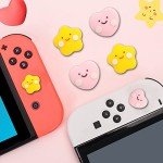 PERFECTSIGHT Switch Thumb Grips, Cute Joystick Caps Thumbstick Cover for Nintendo Switch Lite/Switch OLED, 4 PCS Analog Stick Button Cover for NS Joycon Controller Accessories,Star+Heart